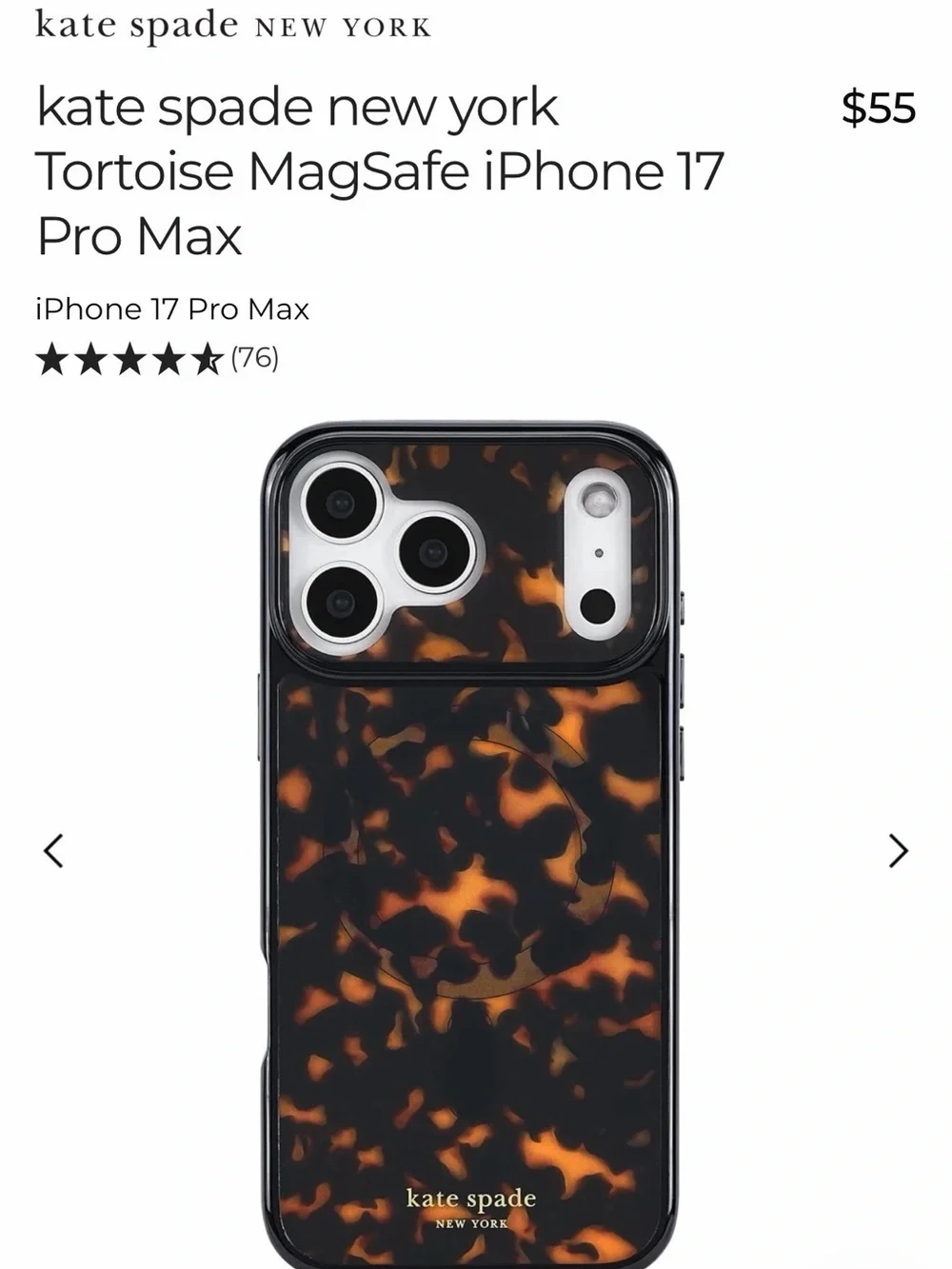 kate spade Brown Tortoiseshell iPhone 17 Pro Max Case